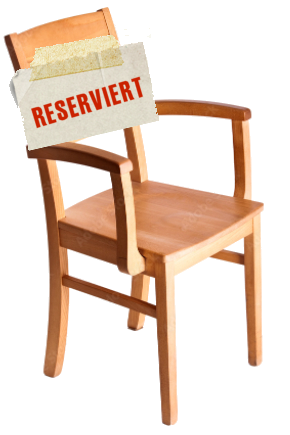 Deko: Stuhl mit Reserviert-Schild