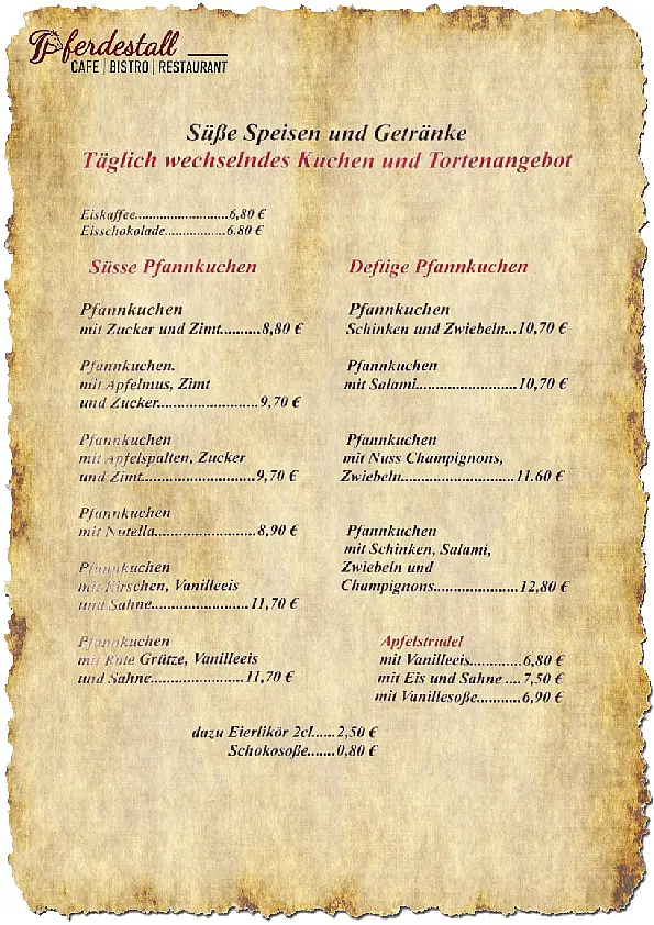 süße Speisen und Getränke
